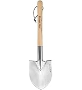 Berry&Bird Short Hand Shovel, 19.8’’ Digging Trowel for Gardening with Wood Handle Stainless Stee...