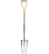 Berry&Bird Trenching Shovel, Garden Drain Spade Shovel with Wood Handle, 35" Stainless Steel Gard...