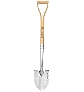 Berry&Bird Shovel for Digging, Round Point Digging Garden Shovel with Wood D-Handle, 40.98" Stain...