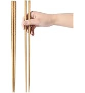 AYFDISHS Wooden Cooking Chopsticks,2 Pairs Reusable Chopsticks for Noodles Frying Hot Pot 12.9 in...