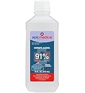 Epic Medical Supply Isopropyl Alcohol 91%, 16 oz. Bottle, Multipurpose First Aid Antiseptic (1)