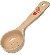 Carlisle 436206 Perforated Short Handle Portion Control Spoon, 2 oz, Beige