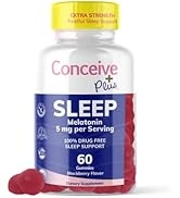 CONCEIVE PLUS Sleep Aid Gummy, 3 mg Melatonin, Supports Deep Restful Sleep, Non Habit-Forming - D...