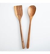 Extra Large Wooden Utensils for Cooking, Big Wooden Corner Spoon Spatula, Long Handle Giant Kitch...