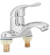 Single Hole Bathroom Faucet, G1/2 Zinc Alloy Hot and Cold Water Mixing Sink Faucet, Single-Handle...