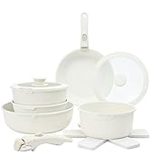 Country Kitchen 13 Piece Pots and Pans Set - Safe Nonstick Cookware Set Detachable Handle, Kitche...