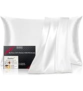 BeeVines Silk Pillowcase, 2 Sided 100% Mulberry Silk Pillow Case for Hair & Skin, Pure Natural Sa...