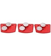 3PCS Diamond Floor Grinding Pad Disc Red Trapezoid 2 Cylindrical Teeth for Granite Stone Concrete...