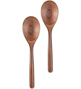 Wooden Spoons 2PCS for Cooking,Premium Black Walnut Wood Spoons with Comfortable Thick Handle,Dur...