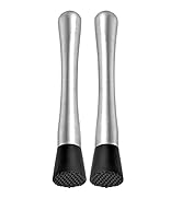 2Pcs Muddler for Cocktails Set - 8" Drink Muddler Set Long Muddler Old Fashioned Stainless Steel ...