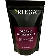 Riega Organic Elderberry Whole, Single Dry Botanical Whole Dried Elderberries 12 Ounce (Pack of 1)