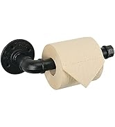 Livabber Industrial Pipe Toilet Paper Holder - Vintage Style DIY Wall Mount Roll Tissue Towel Hol...