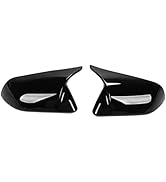 Door Mirror Cover, 1 Pair Left Right Door Side Rearview Mirror Cap Horn Style Wing Mirror Caps Ca...