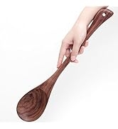 Black Walnut Wooden Cooking Spoons, 1pc Long Kitchen Utensil for Cooking, 17" Large Wooden Kitche...