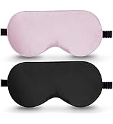 Silk Sleep Mask, 2 Pack 100% Real Natural Pure Silk Eye Mask with Adjustable Strap, Eye Mask for ...