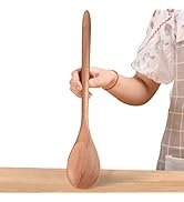 Big Wooden Spoon for Cooking, Large Wood Scoop Utensil, 17-inch Kitchen Serving Scoop for Big Pot...