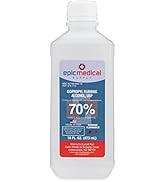 Epic Medical Supply Isopropyl Rubbing Alcohol 70% USP, 16 oz. Bottle, Multipurpose First Aid Anti...