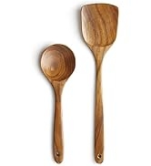 Wooden Spatulas for Cooking,Wooden Rice Paddle,AYFDISHS Natural Acacia Wood Kitchen Utensils Set,...