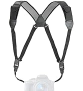 USA GEAR DSLR Camera Strap Chest Harness with Quick Release Buckles, Black Neoprene Pattern and A...