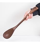 Premium Black Walnut Giant Wooden Spoons, Large Wood Scoop Utensil for Cooking, 17'' Huge Right A...