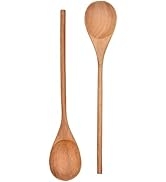 Acacia Wooden Spoon, Slim Handle Wood Spoons for Cooking, Set of 2, Kitchen Server Spoon For Mixi...