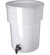 Carlisle Paddles 221002 Polyethylene Round Beverage Dispenser, 5 Gallon Capacity, White