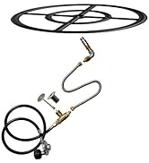 Stanbroil LP Propane Gas Fire Pit Burner Ring Installation Kit, Black Steel, 12-inch