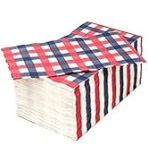 PARTY CHIC Everyday Use Napkins - Buffalo Plaid Gingham Disposable Guest Napkin - 50 pack of Pape...