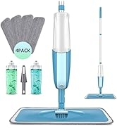 Mops for Floor Cleaning Spray Floor Mop - MEXERRIS Microfiber Mop Wet Mops with Spray 4 Reusable ...