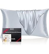 BeeVines Silk Pillowcase, 100% Mulberry Silk Pillow Case for Hair & Skin, Pure Natural Satin Pill...