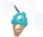 teal ice cream cone