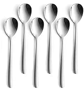 AYFDISHS Korean Soup Spoons,6 Pack Stainless Steel Korean Spoons,8.1 Inch Soup Spoon,Round Spoon ...