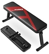 FLYBIRD Flat Bench, Foldable Flat Weight Bench Easy Assembly for Strength Training Bench Press, 6...