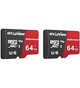 LaView 64GB Micro SD Card 2 Pack, Micro SDXC UHS-I Memory Card – 95MB/s,633X,U3,C10, Full HD Vide...