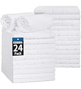 HOMERHYME Hand Towels for Bathroom, 24 Pack 25''*15'' Microfiber White Bath Hand Towels, Quick Dr...