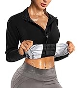 Nebility Womens' Waist Trainer Jacket Hot Sweat Shirt Weight Loss Sauna Suit