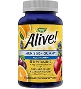 Nature’s Way Alive! Men’s 50+ Gummy Multivitamins, Supports Multiple Body Systems, Supports Cellu...