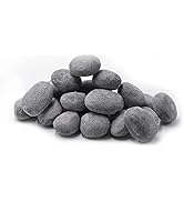 Stanbroil 24pcs Light Weight Ceramic Fiber Pebble Stones for Fire Pit and Fireplace - Grey