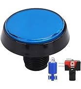 60mm Arcade Buttons, Big Round Plane Game Console Button with LED Lights, High Sensitivity, Fast ...