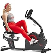 Sunny Health & Fitness Premium Magnetic Resistance Smart Recumbent Bike with Exclusive SunnyFit