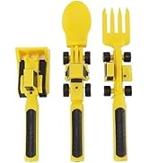 Construction Utensils for Kids, Construction Toddler Utensils Toddler Forks and Spoons Yellow Con...