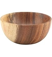 Akozon Wooden Bowl Wooden Bowl for Salad Soup Rice Hand Made Wooden Bowl Kitchen Utensils (16 * 7cm)