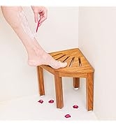 NNN 12" Teak Shower Foot Rest/Teak Shower Stool/Shower Stool for Shaving Legs/Teak Shower Bench/S...