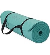 Gaiam Essentials Thick Yoga Mat Fitness & Exercise Mat with Easy-Cinch Yoga Mat Carrier Strap, 72...