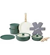 Country Kitchen 16 Piece Pots and Pans Set - Safe Nonstick Kitchen Cookware with Soft Touch Woode...