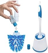 500 Brushes -Toilet Bowl Brush w/Cleaner Dispensing Brush Head Includes Long Lasting Blue Cleanse...