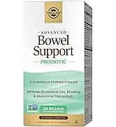 Solgar Advanced Bowel Support Probiotic, 30 Vegan Capsules - 30 Billion CFU - 5 Clinically-Studie...