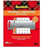 Scotch Thermal Laminating Pouches, 200 Count, Clear, 3 mil., Laminate Homemade Ornaments, Christm...