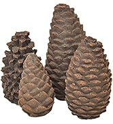 Stanbroil Set of 4 Gas Logs Decorative Ceramic Pine Cones for Indoor or Outdoor Fireplaces and Fi...