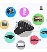 Akozon Keyboard with Touchpad,Keyboard Trackball 2.4G Mini USB Multimedia Keyboard for TV Computer